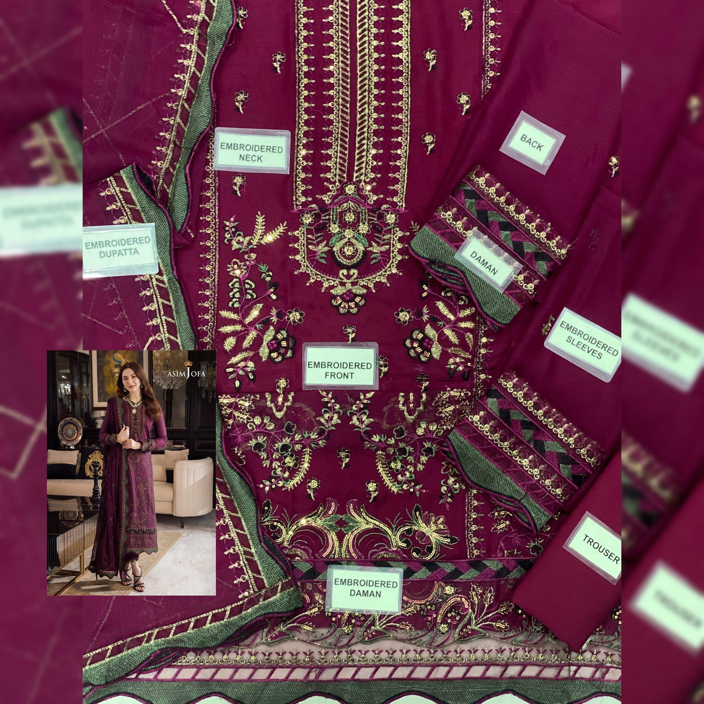 Asim Jofa Chiffon Fancy