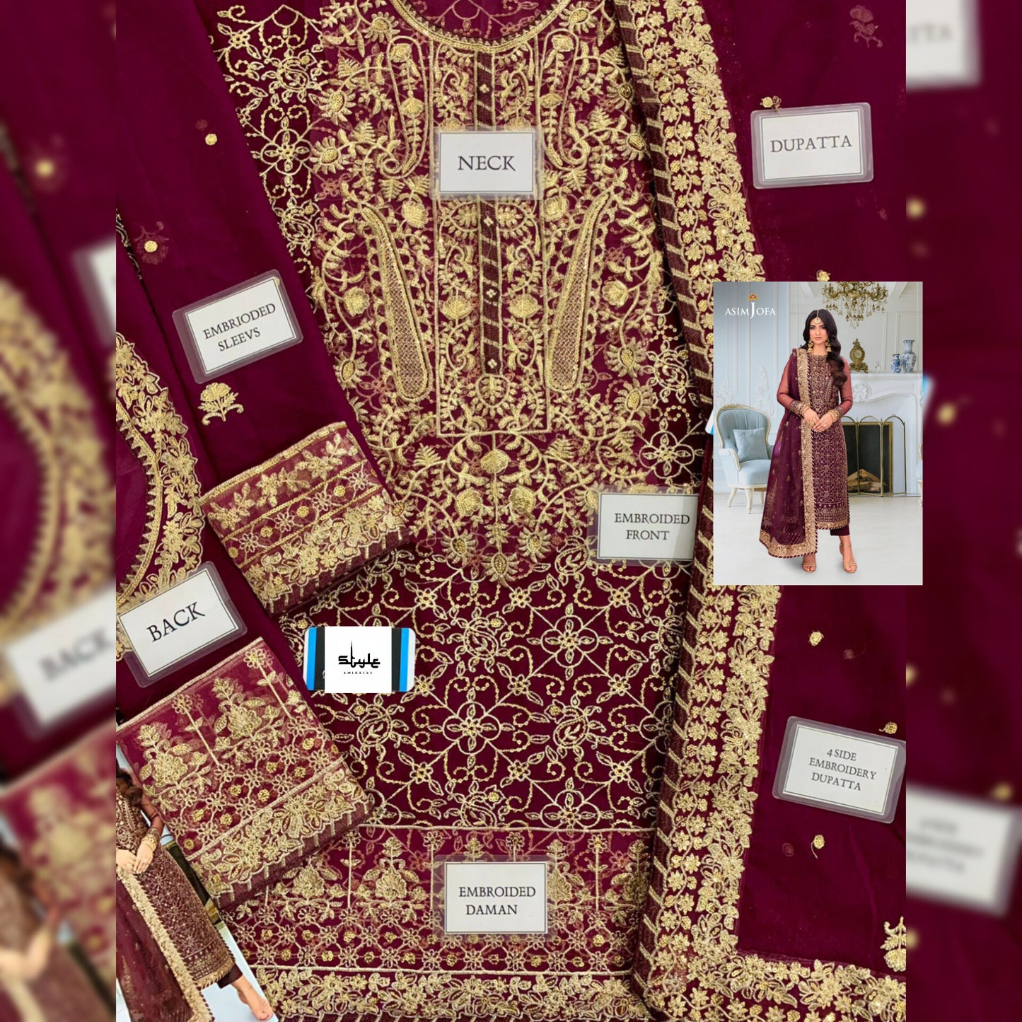 Asim Jofa Chiffon Fancy