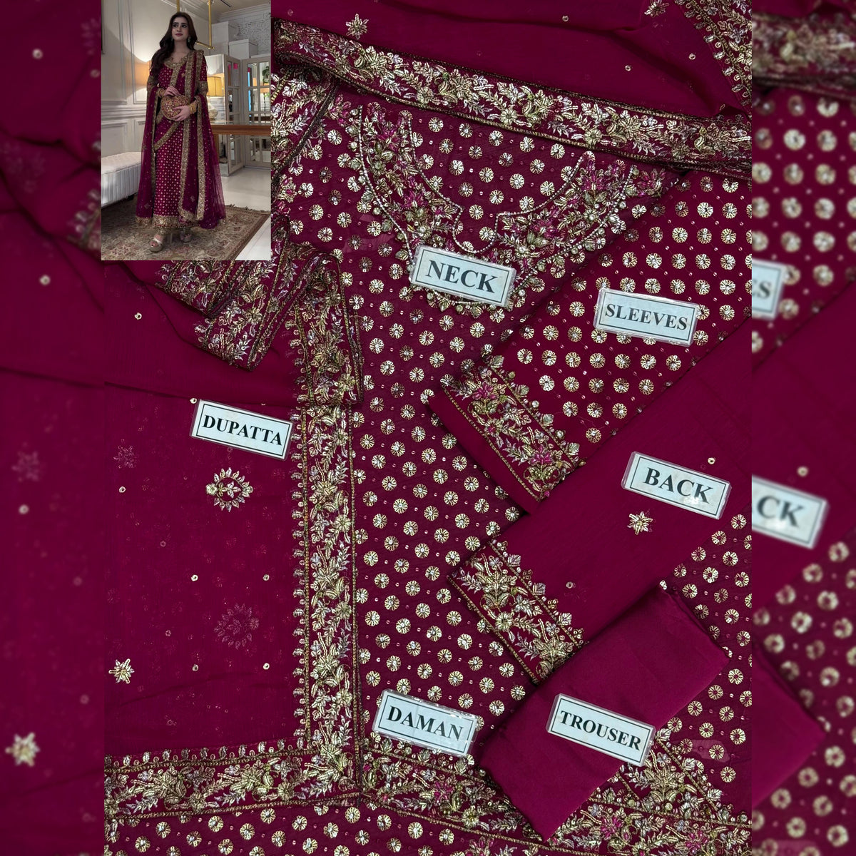 Haris Shakeel Chiffon Fancy
