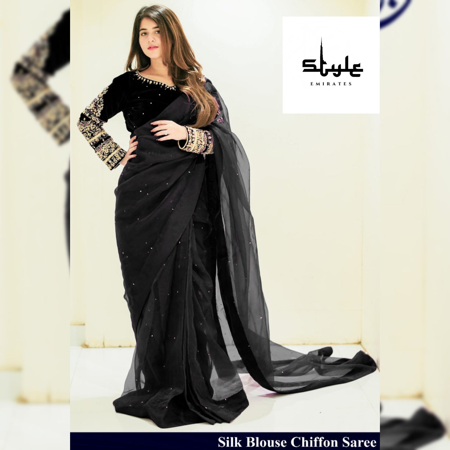 Stitch Chiffon Saree Fancy