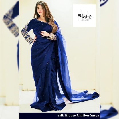 Stitch Chiffon Saree Fancy