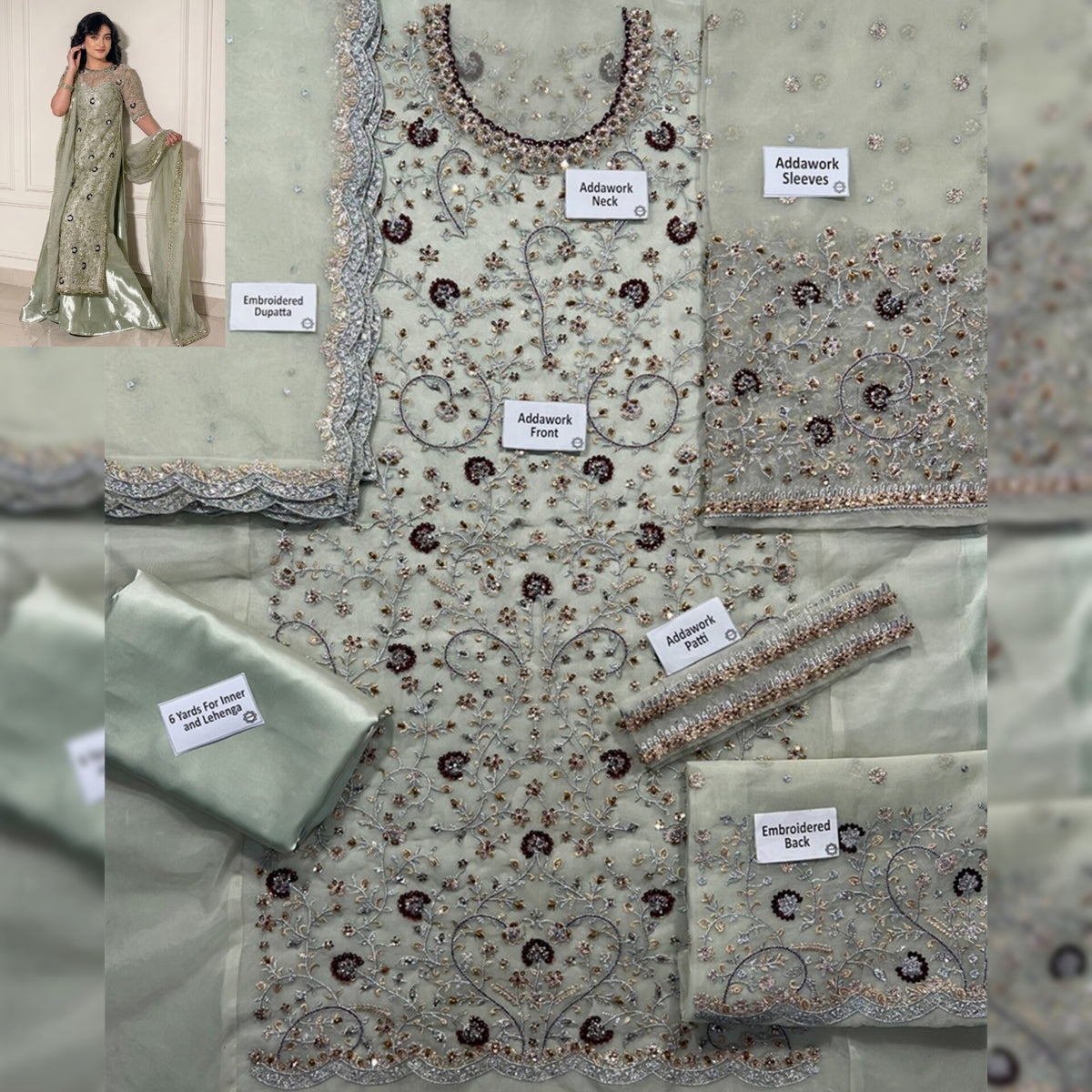 Haris Shakeel Organza Fancy