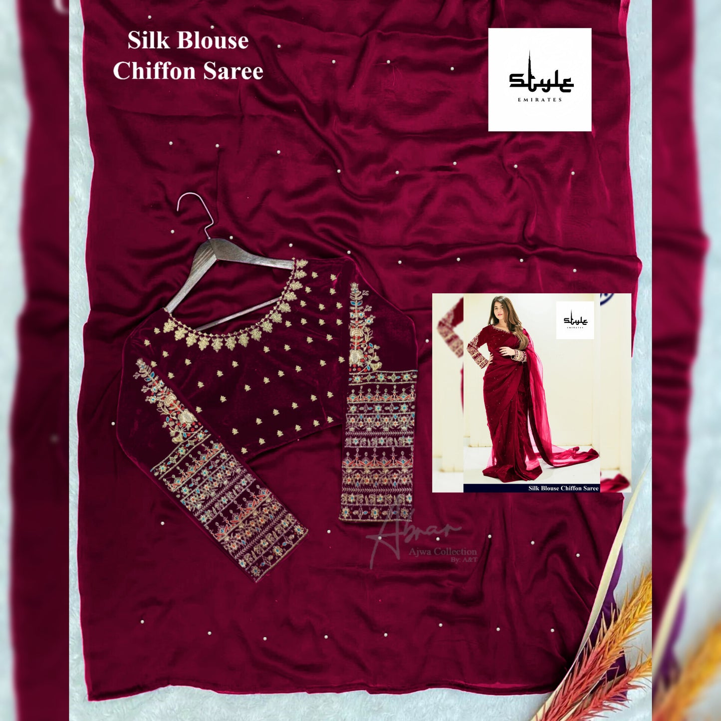 Stitch Chiffon Saree Fancy